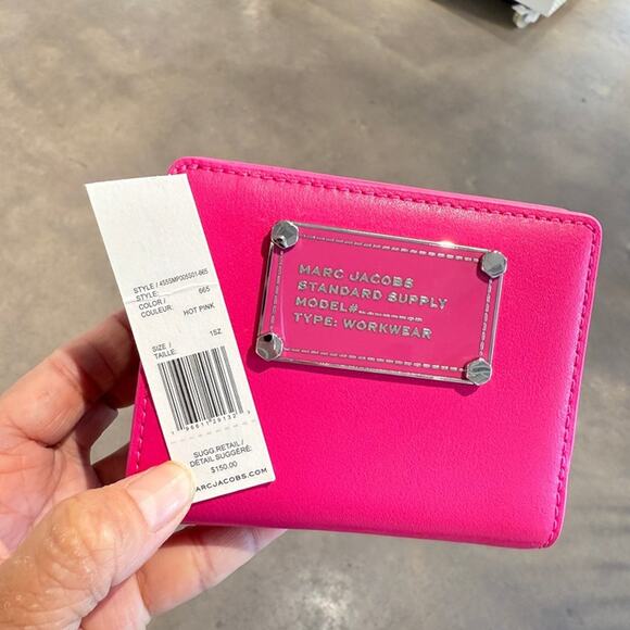 Best Price‼️Marc Jacobs 4S5SMP005S01 Mini Compact Wallet HOT PINK - Picture 7 of 7